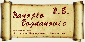 Manojlo Bogdanović vizit kartica